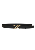 Monogram Belt In Shiny Calf - Svart