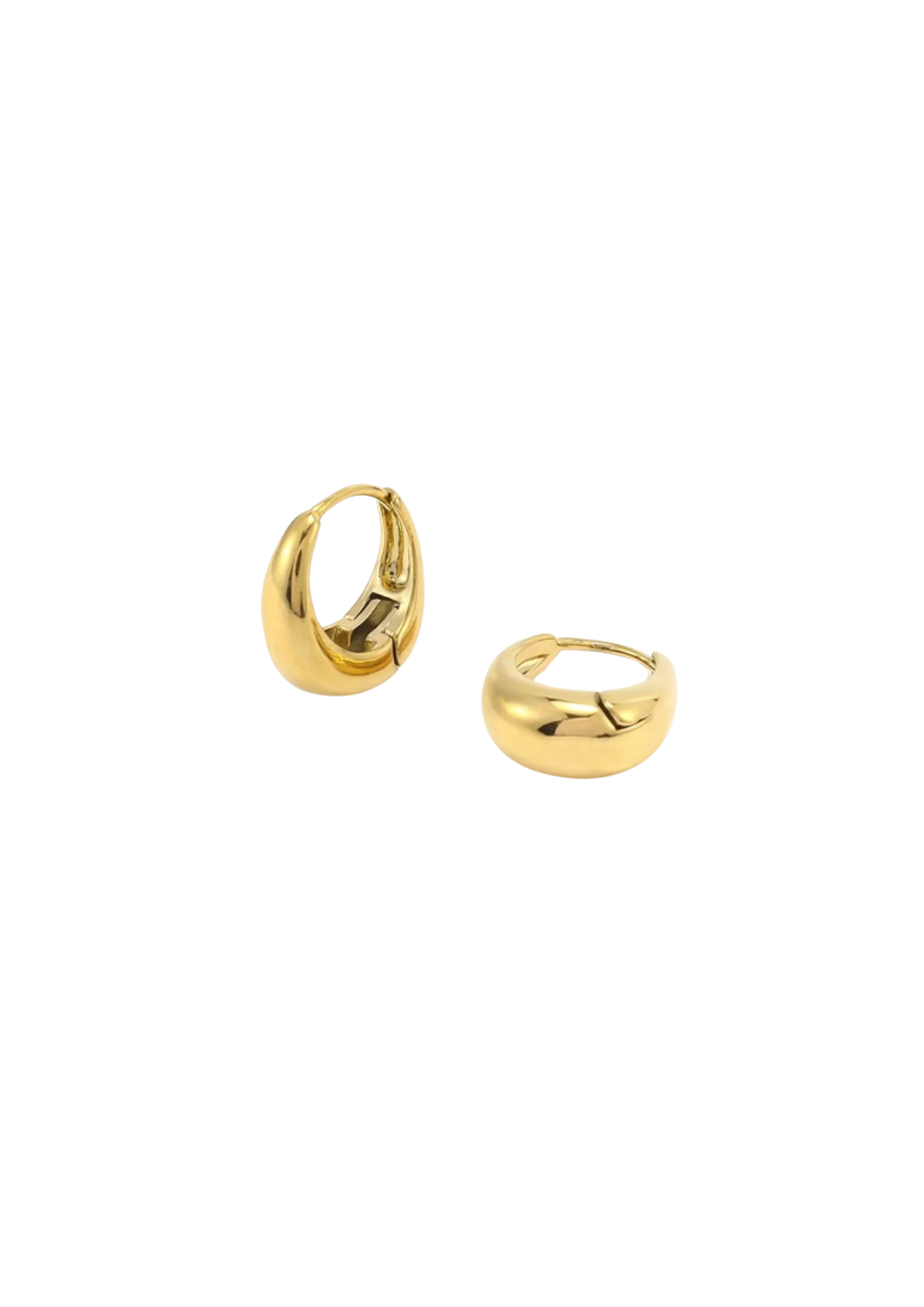 Hedvig - Classic Wide Hoop Earrings Stainless Steel - Gold