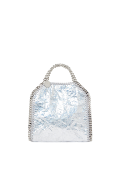 Limited Edition Cracked Metallic Falabella Tiny Tote Bag - Silver