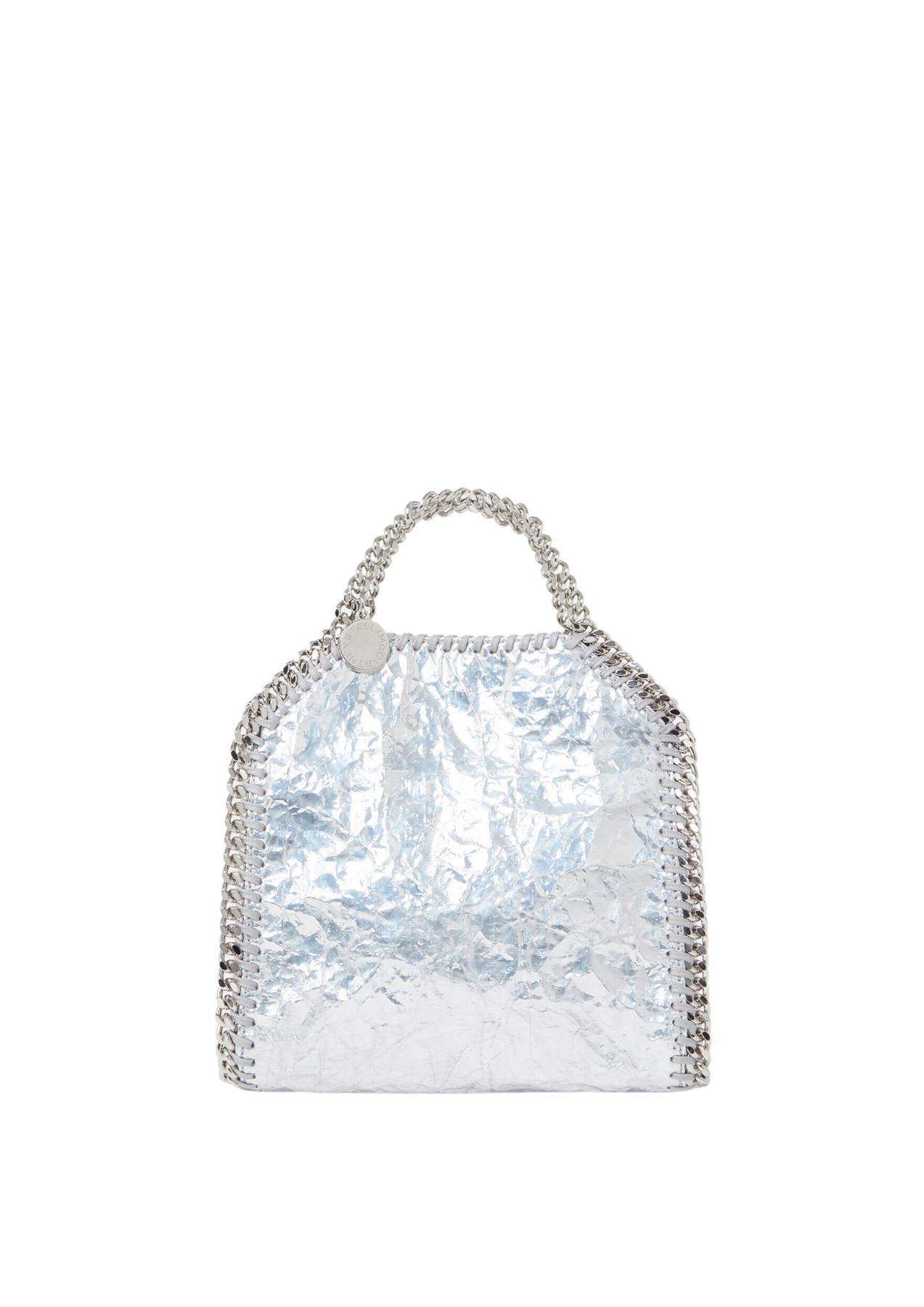 Limited Edition Cracked Metallic Falabella Tiny Tote Bag - Silver