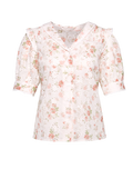 Hera Blouse - White Rose Print