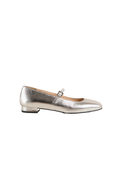 Por Do Sol Shimmer Leather Ballet Flats - Silver
