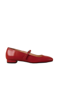 Por Do Sol Leather Ballet Flats - Red
