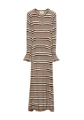 Rib Stripe Dress - Brown Mix