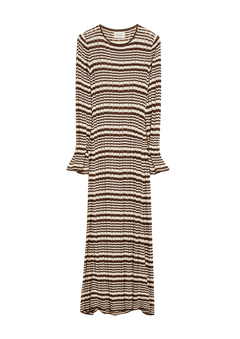 Rib Stripe Dress - Brown Mix