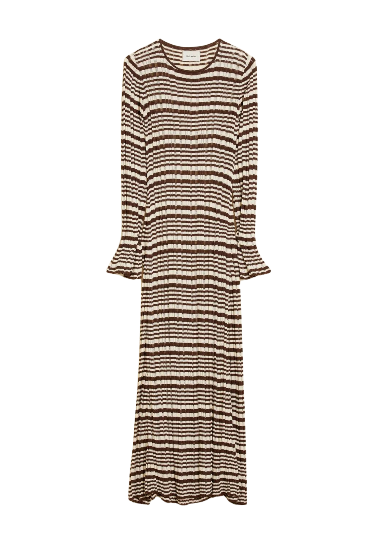 Rib Stripe Dress - Brown Mix