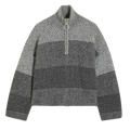 Tine Knit Half Zip - Dark Grey Mix