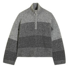 Tine Knit Half Zip - Dark Grey Mix