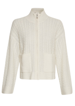 Blithe Hope Zip Cardigan - Egret