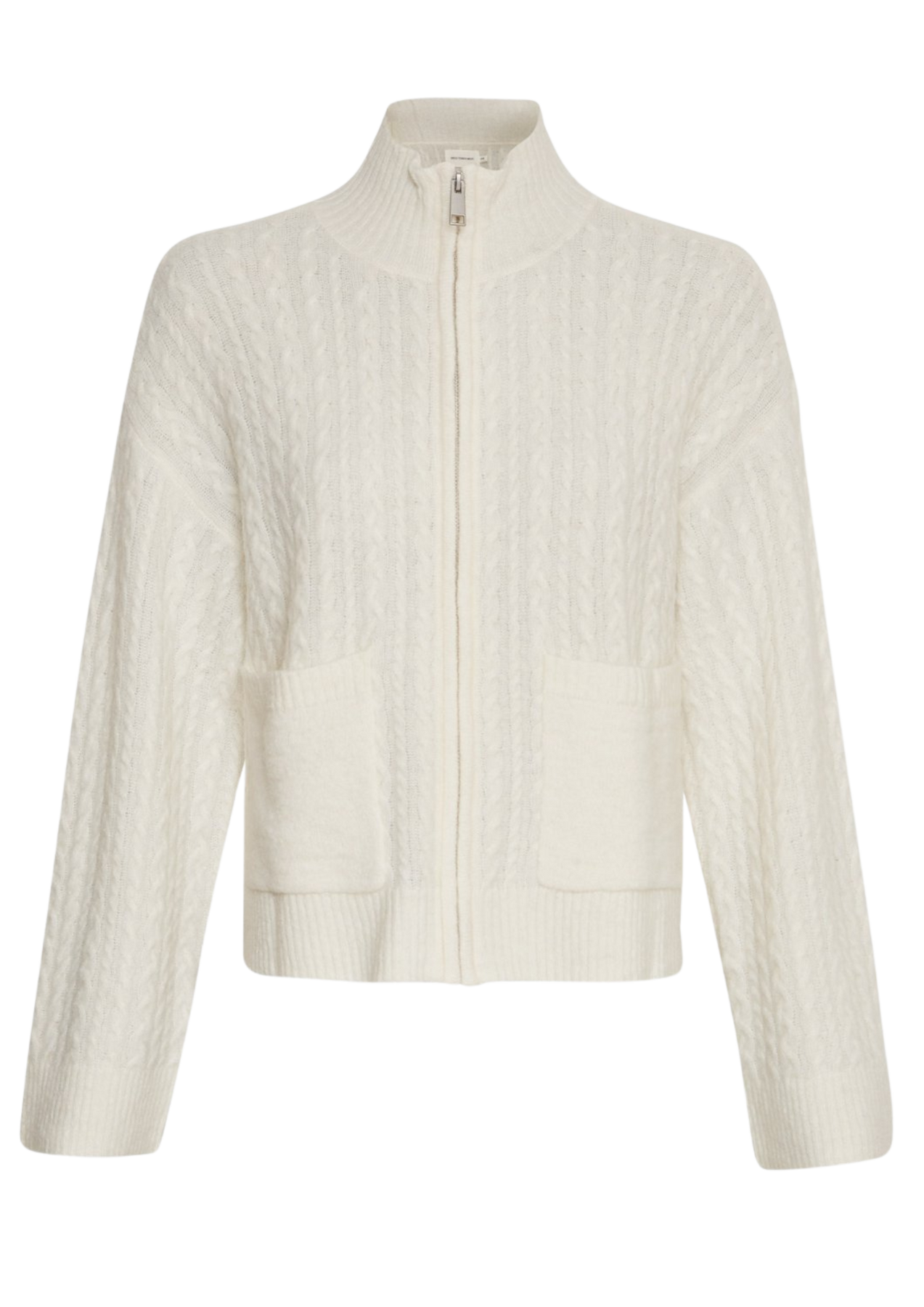 Blithe Hope Zip Cardigan - Egret