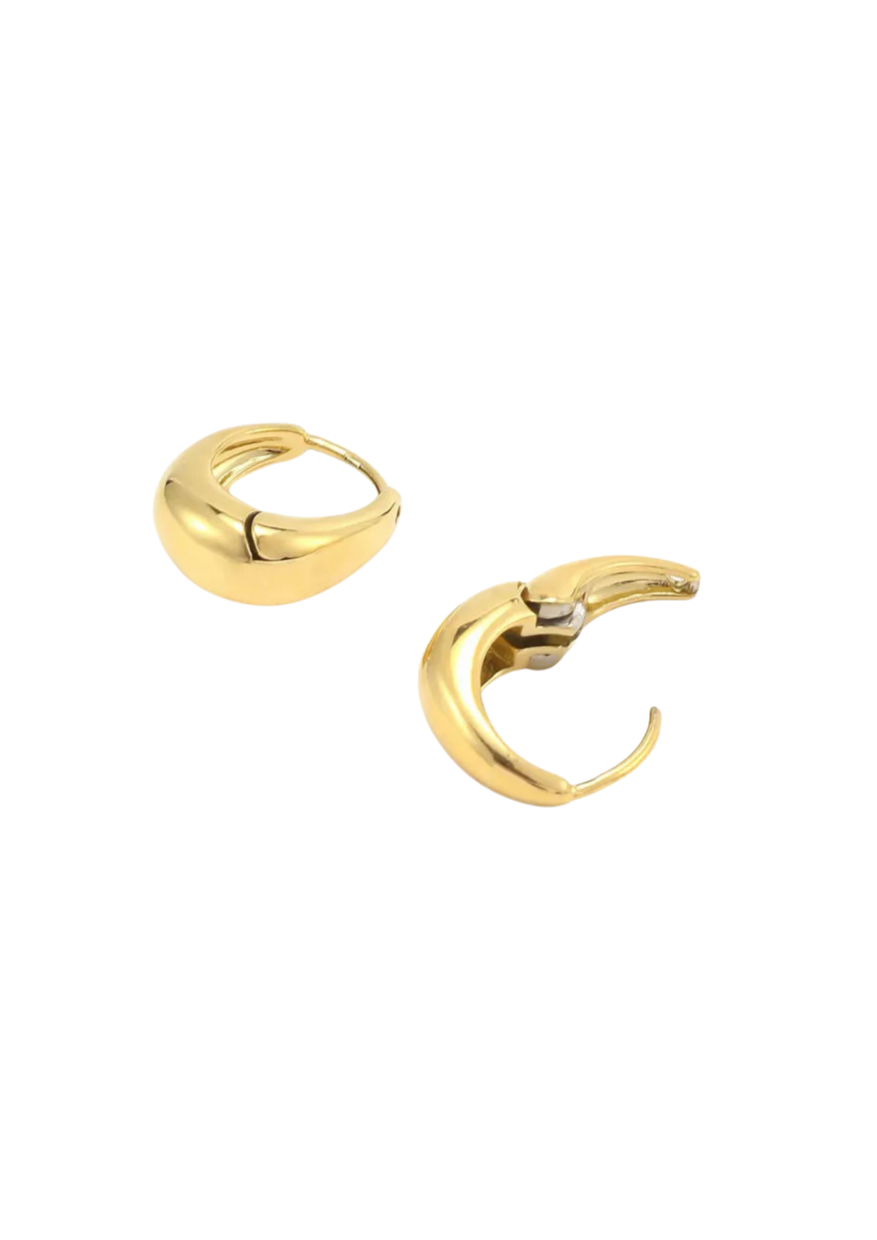 Hedvig - Classic Wide Hoop Earrings Stainless Steel - Gold