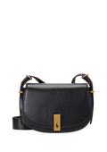 Polo Id Calfskin Mini Saddle Bag - Black