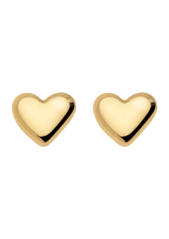 The Pebble Heart Studs - Gold