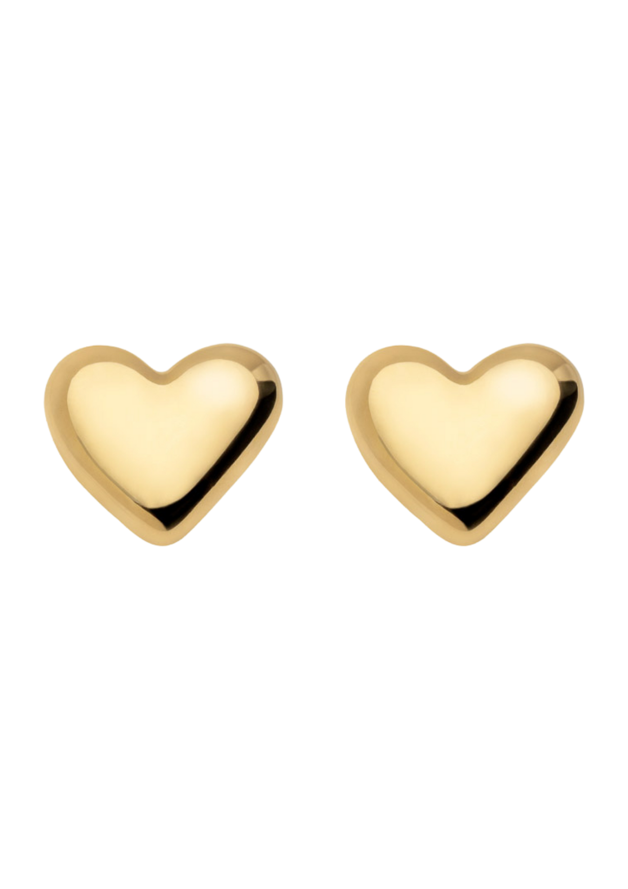 The Pebble Heart Studs - Guld