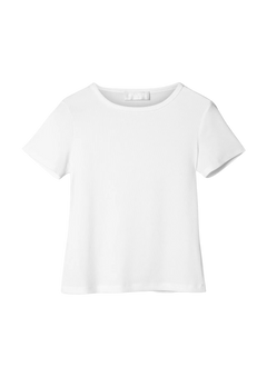 Ribbed Cap Sleeve Tee - Salt