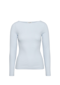 Petronella Rib Boatneck - Ljusblå