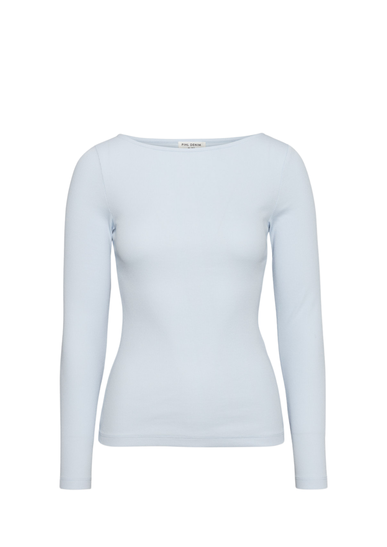 Petronella Rib Boatneck - Ljusblå
