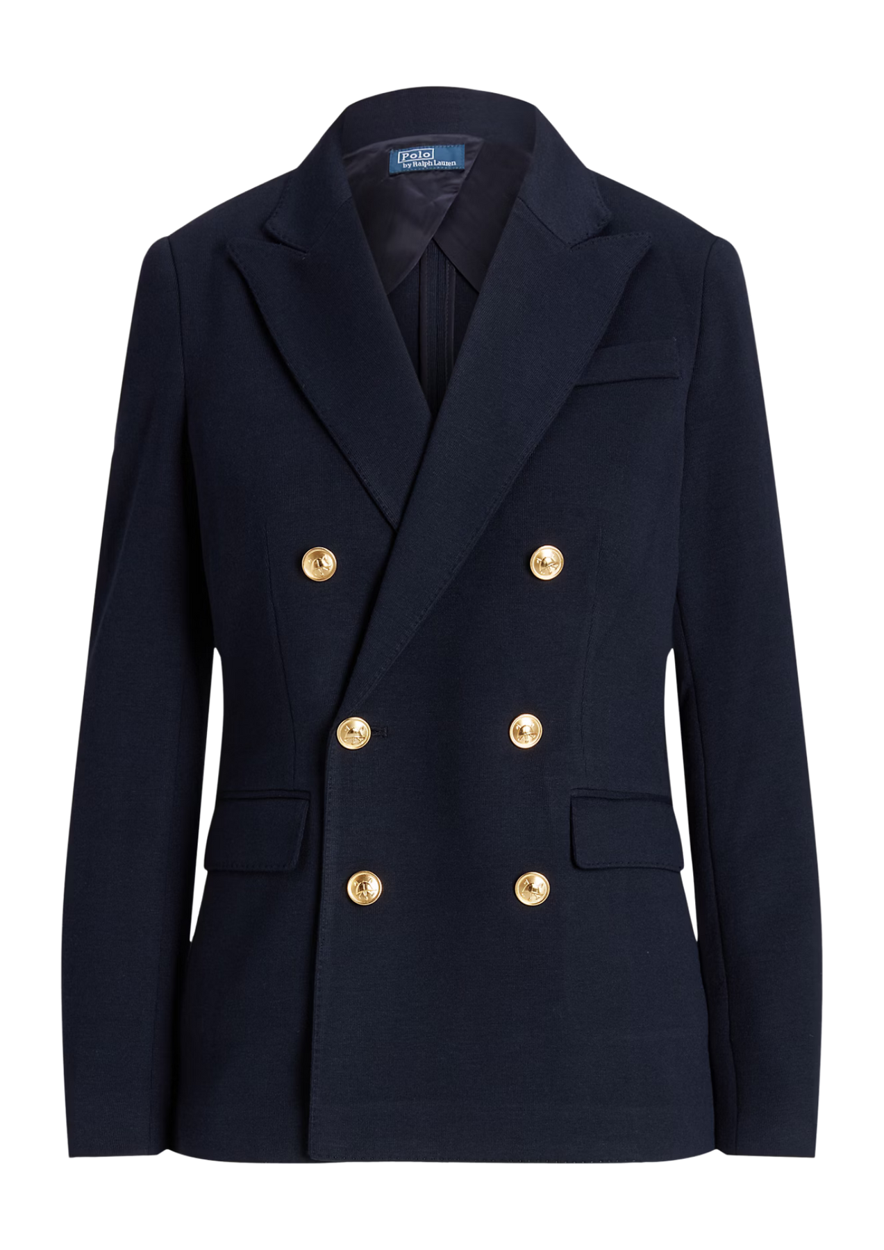 Double-Breasted Knit Blazer - Park Avenue Navy