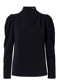 Fenja Ls T-Neck Top - Dark Sapphire