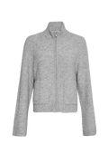 Lediona Hope Zip Cardigan - Light Grey Melange