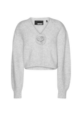 Knit Puffsleeve Cardigan - Snow White
