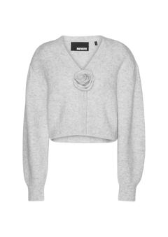Knit Puffsleeve Cardigan - Snow White