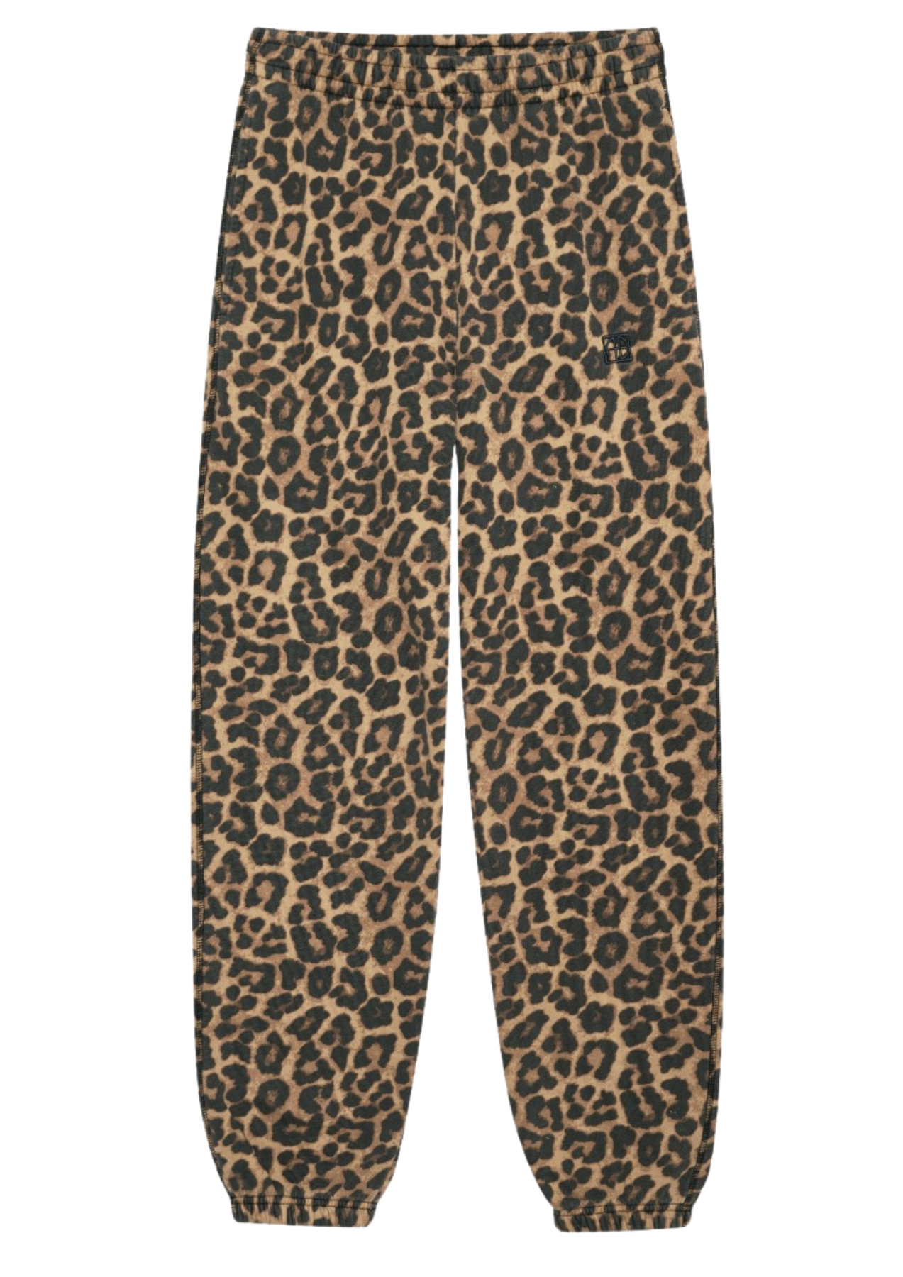 Anine Bing Karter Jogger Framed Monogram - Svart & Brun Leopard