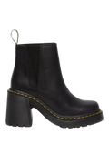 Spence Leather Flared Heel Chelsea Boots - Black