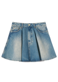 Tint Rigid Denim Mini Skirt - Mid Blue Vintage