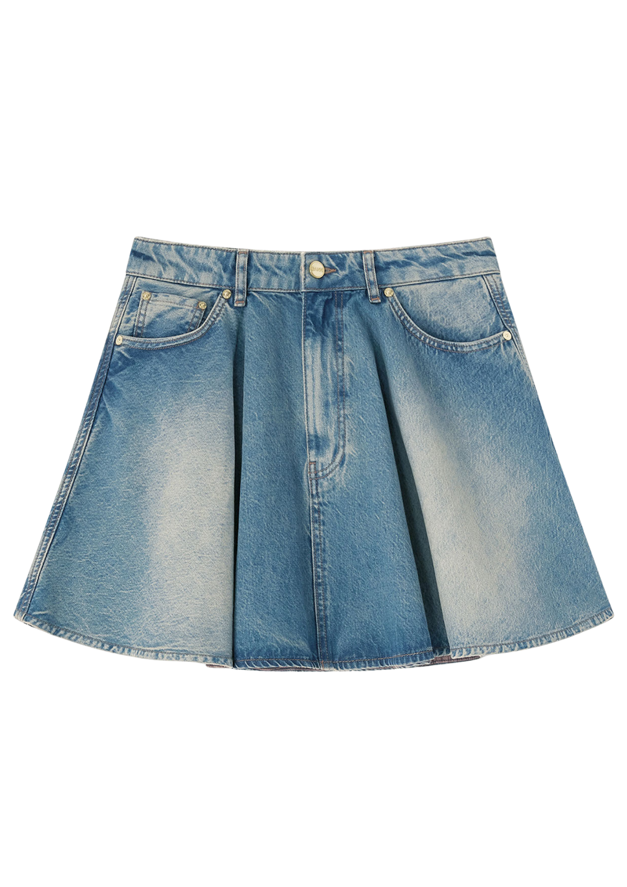Tint Rigid Denim Mini Skirt - Mid Blue Vintage