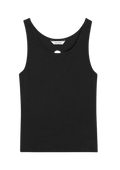 Fitted Rib Singlet - Svart