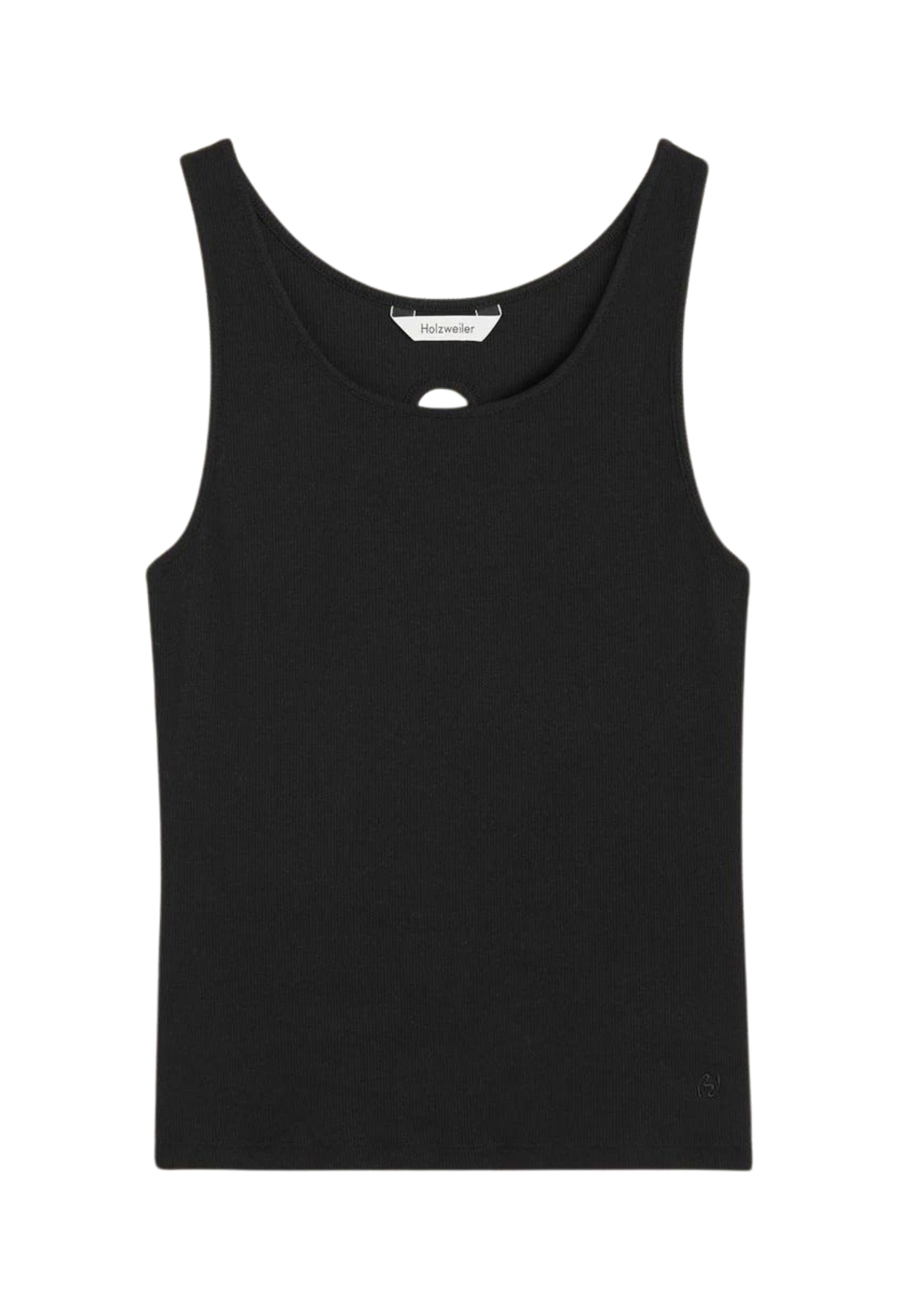 Fitted Rib Singlet - Svart