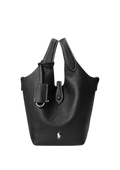 Polo Play Leather Small Tote & Crossbody - Svart
