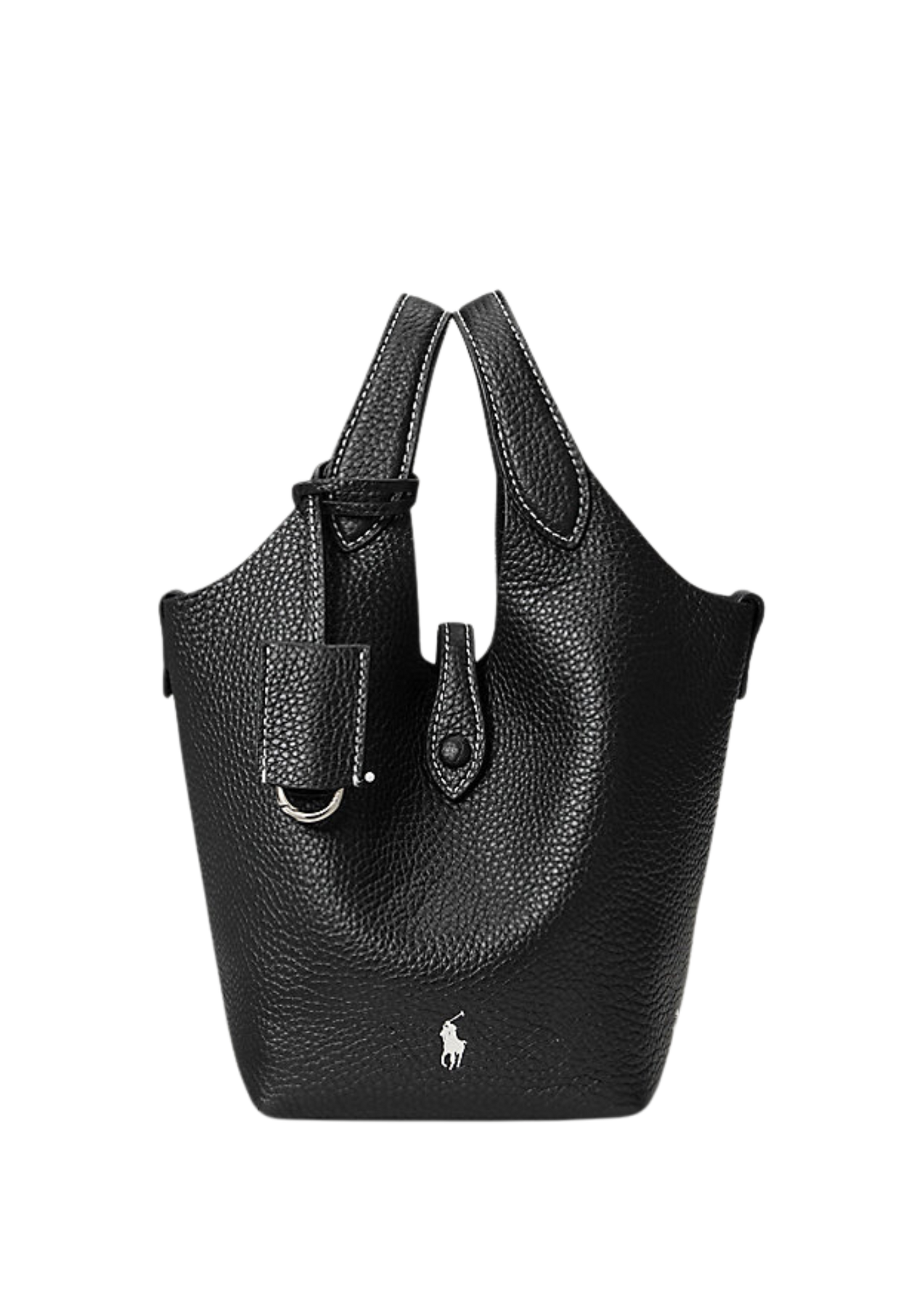 Polo Play Leather Small Tote & Crossbody - Svart