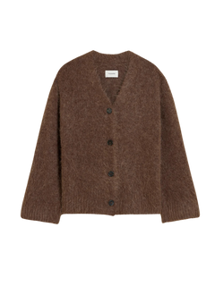 Fure Fluffy Cardigan - Dark Brown