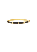 Miller Stud Enamel 5mm Hinge Bracelet - Tory Gold / Black