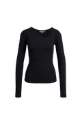 Pino Rib Triangle Neck - Svart