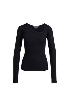 Pino Rib Triangle Neck - Black