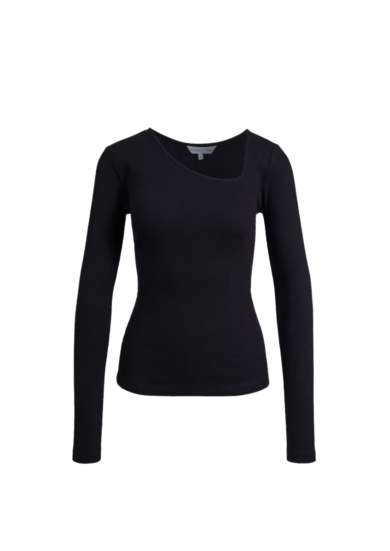 Pino Rib Triangle Neck - Svart