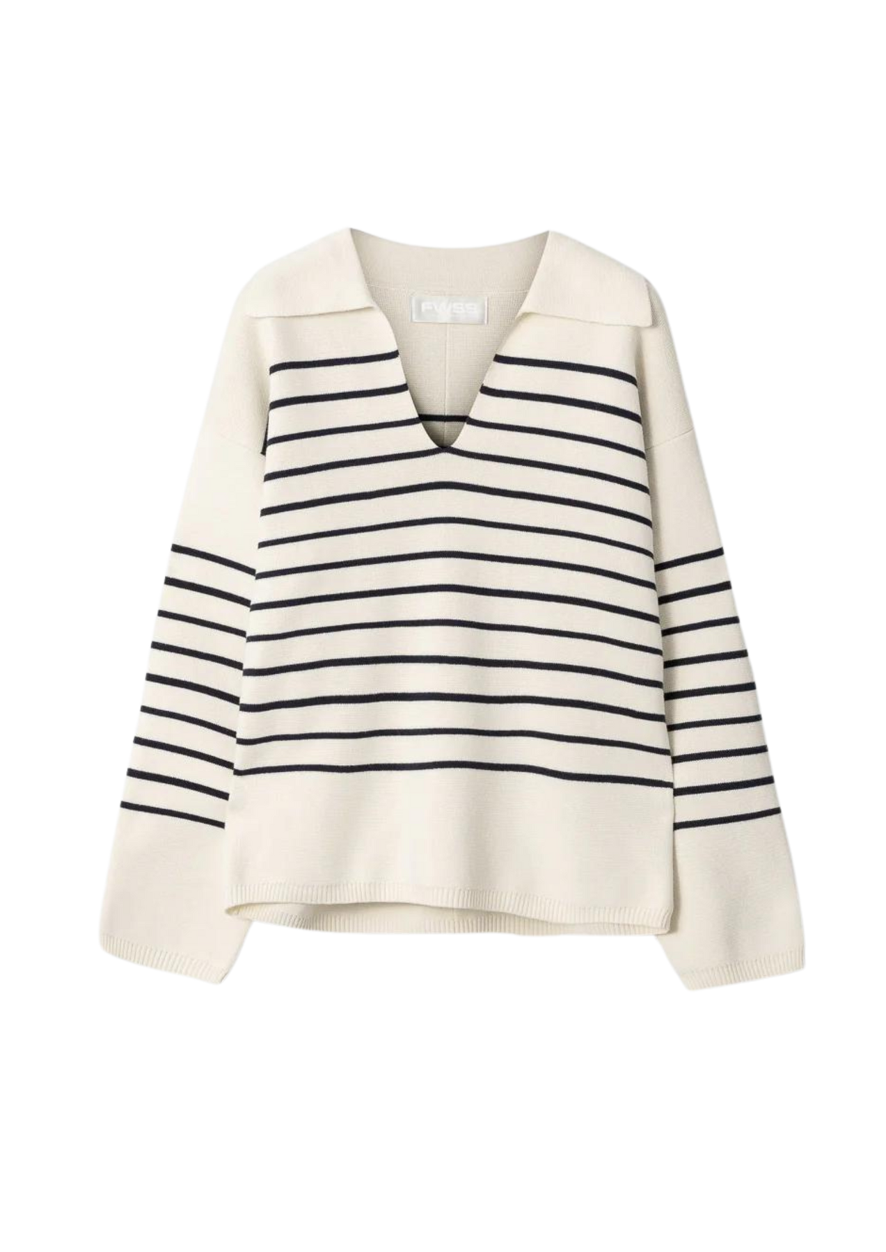 Cotton Storm Knit - Vanilla Navy Stripe