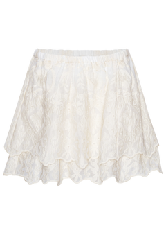 Ellinoric Lace Mini Skirt - Vintage White
