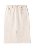 Denim Midi Skirt - Ecru