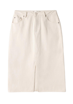 Denim Midi Skirt - Ecru