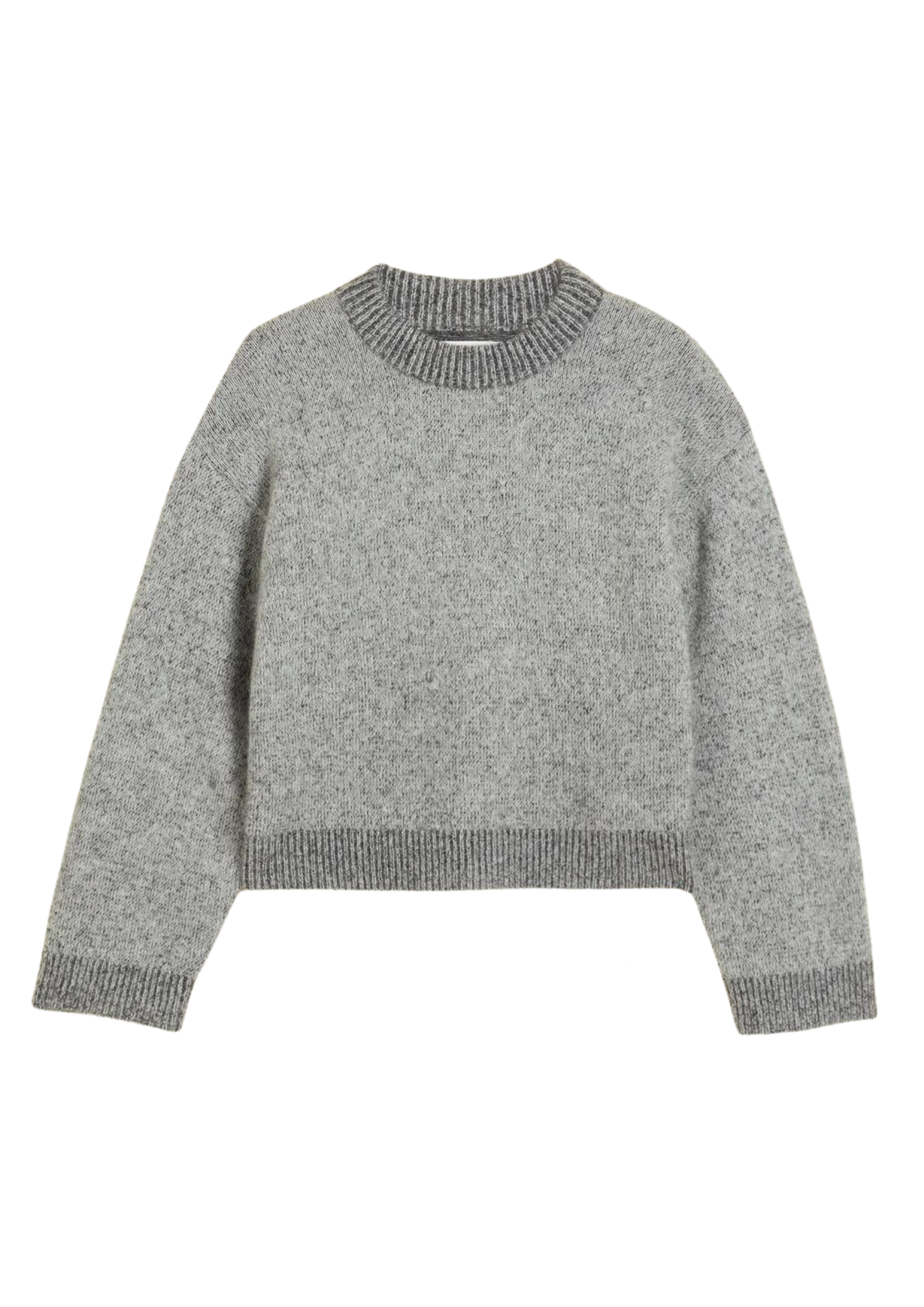 Tine Knit Crew Neck - Dk. Grey Mix
