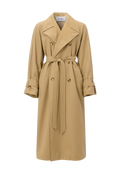 Trenchcoat i ullblandning - Beige