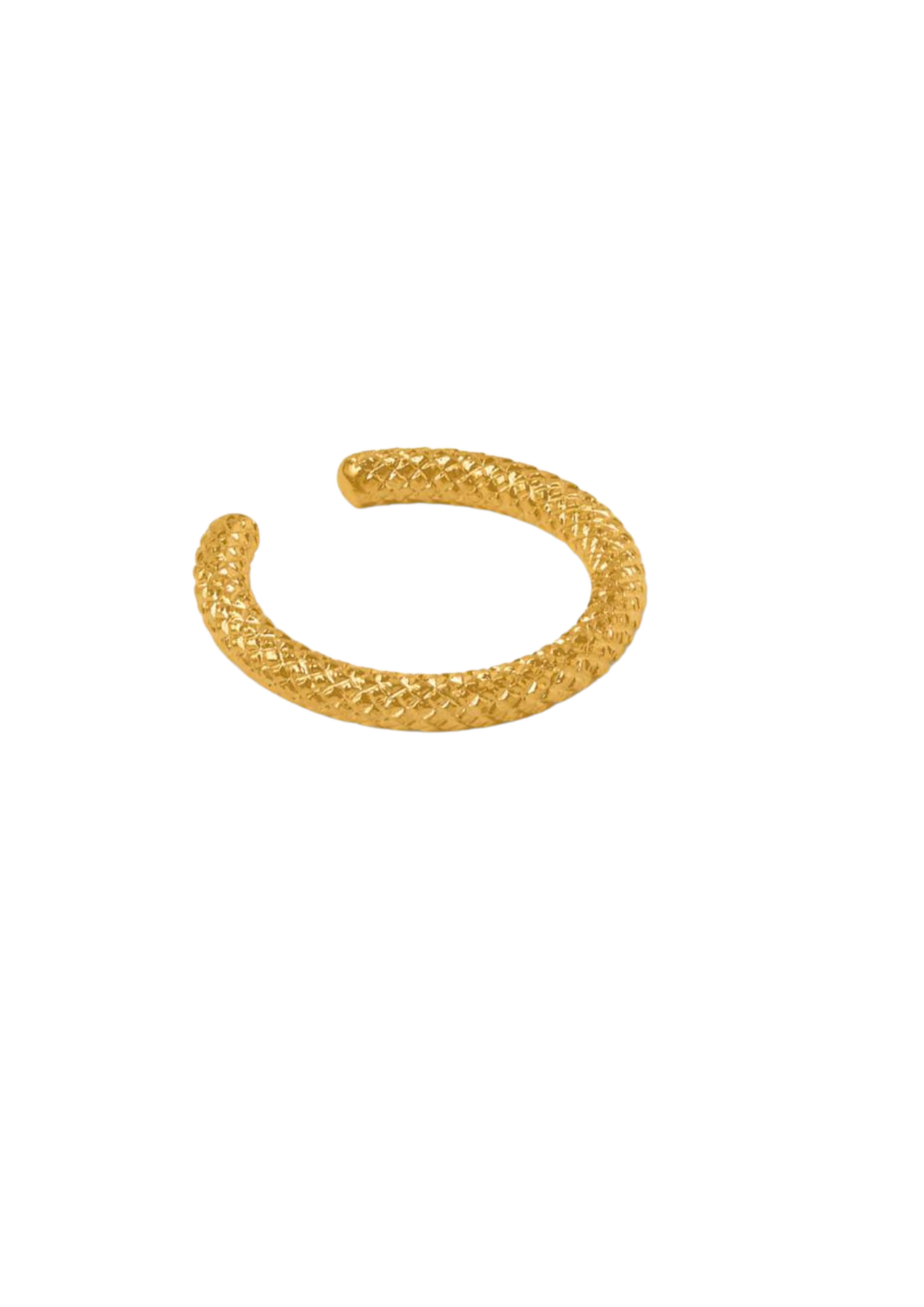 Snake Textured Ear Cuff - Pale Gold