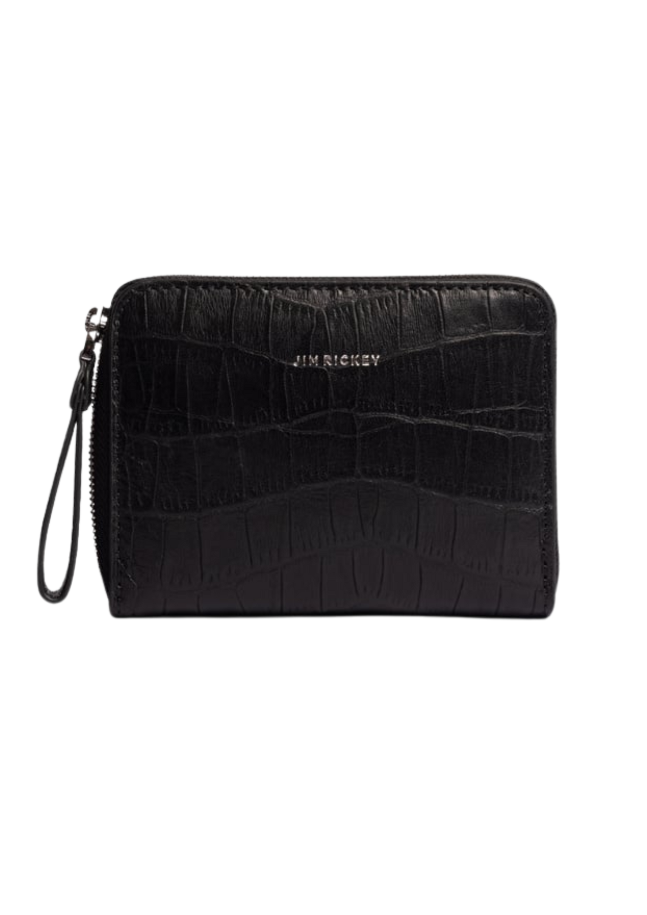 Small Zip Wallet - Crocodile Black