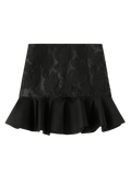 Satin Cloque Minikjol - Svart