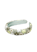 Olina Wide Beaded Hairbrace - Sage Green