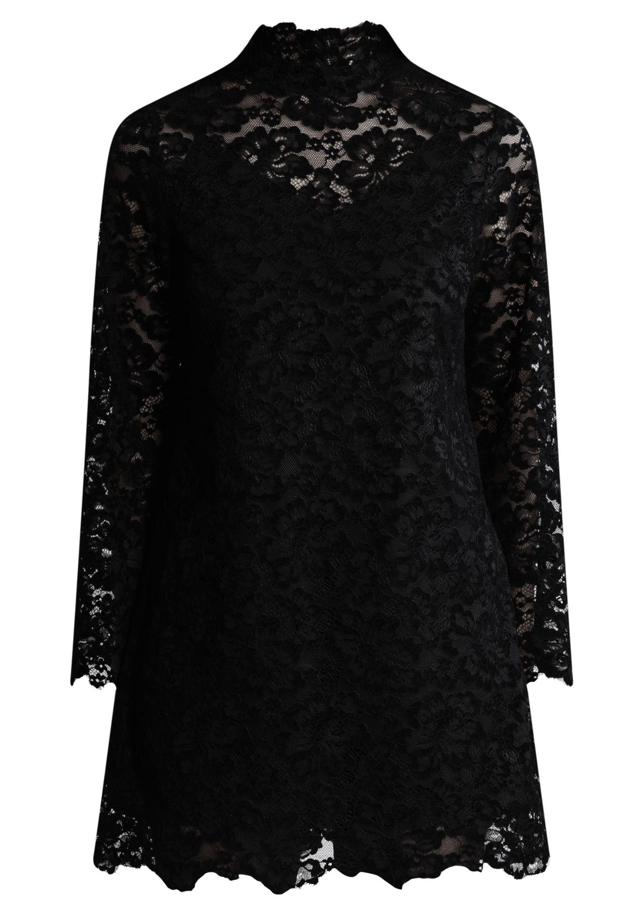 Sabrina Lace Mini Dress - Svart